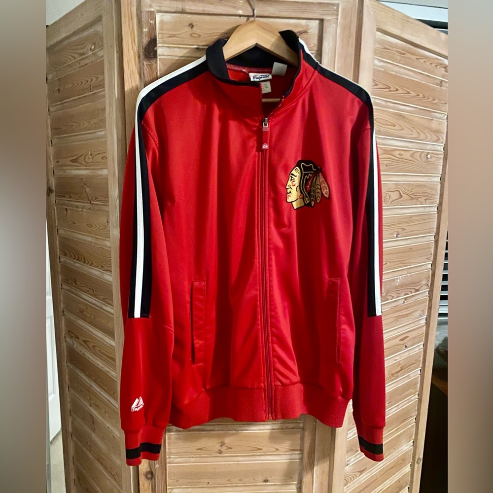 Vintage NHL Chicago Blackhawks Majestic Full Zip Jacket Size Large High Quality